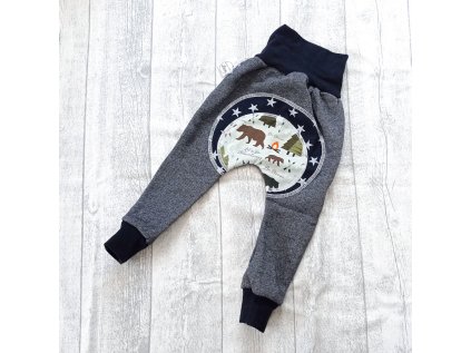 Dětské tepláky tmavě šedá Medvědi