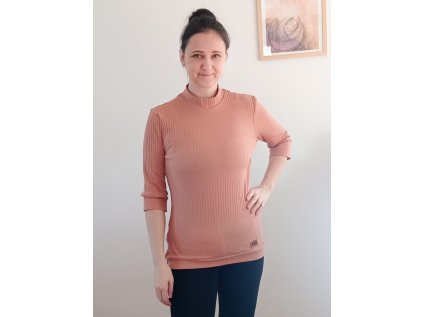 Dámský rolák 3/4 rukáv broskev