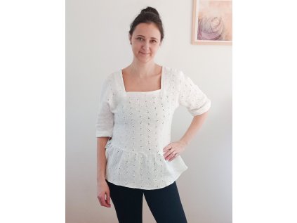 Halenka gázovina vysivana bílá