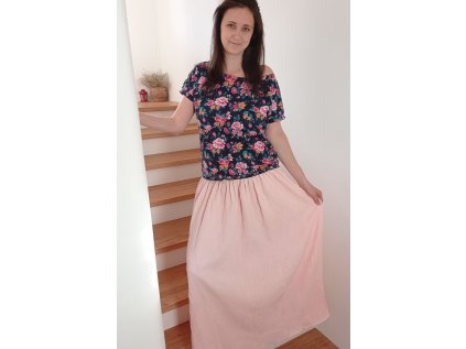 sukněndlouhá gázovina ruzova