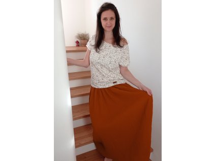 sukněn dlouhá gázovina hneda