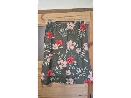 Dámská sukně květy na khaki