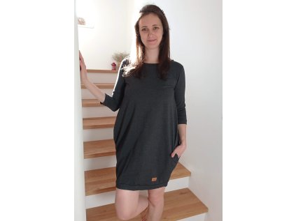 šaty balonove tm šedá