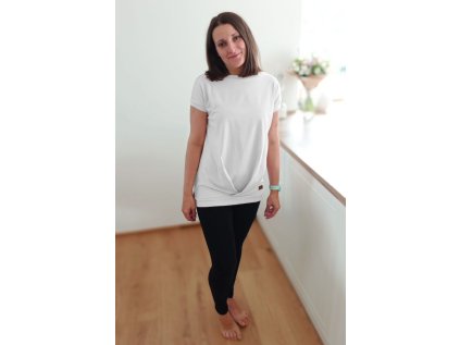 triko dlouhé V bila