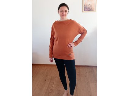 mikina teplakovina terakota