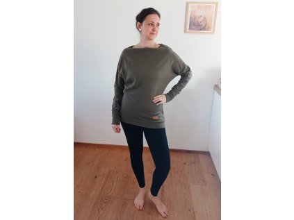 mikina teplakovina khaki