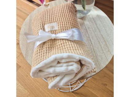 Dětská deka vaflová středně béžová