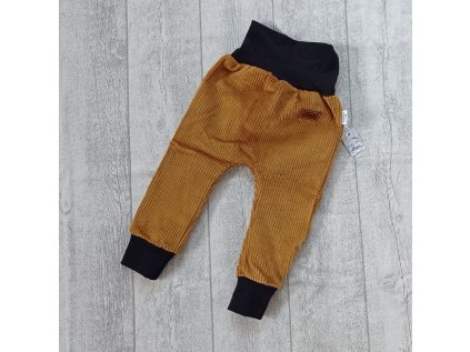 Dětské tepláky manšestr hořčicové