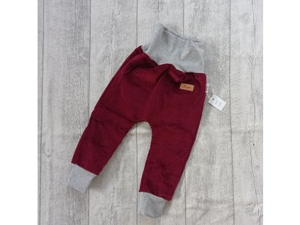 Dětské tepláky manšestr vínové