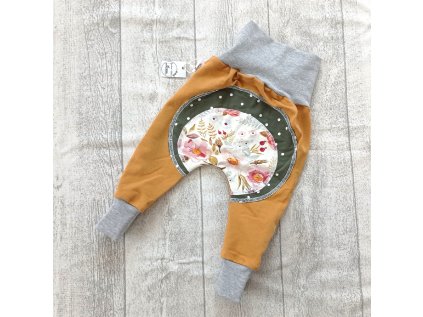 Dětské tepláky zadečky Květy