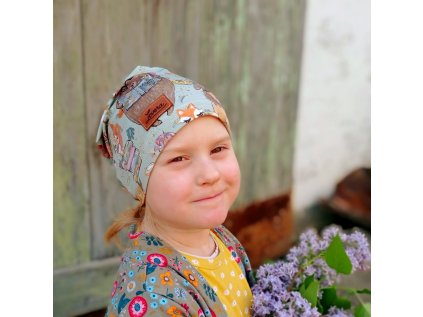 Dětská čepice Lesní zvířata