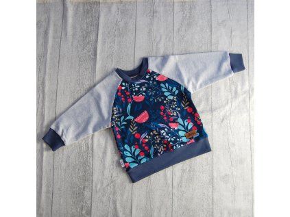 968 detska mikina kvetiny