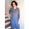 Šaty Měsíček žebrovaný úplet ocelově modrá