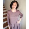 Šaty Měsíček prošívaný úplet mauve