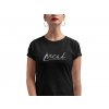 transparent mockup of the closeup of a woman wearing a round neck tee 21316 (16)