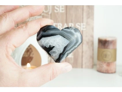 Sardonyx černý - srdce