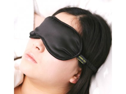 hedvábná relaxační maska na oči černá LOVESILK