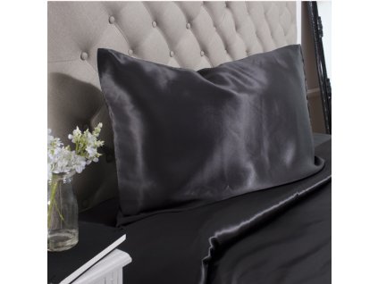 hedvábný povlak na polštář černý lovesilk