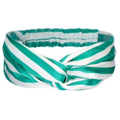 celenka hedvabna LOVESILK zeleny prouzek