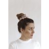 hedvabna scrunchie gumicka do vlasu taupe a ruzova lovesilk