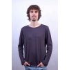 Hedvábné triko s dlouhým rukávem -  tmavě šedá UNISEX