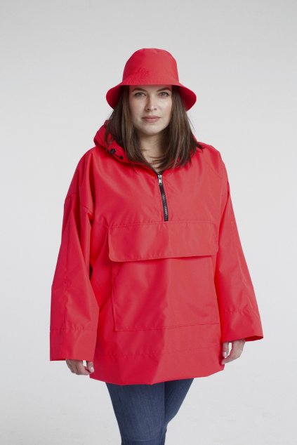 Stylová pláštěnka SOULMATES • coral red / korálová