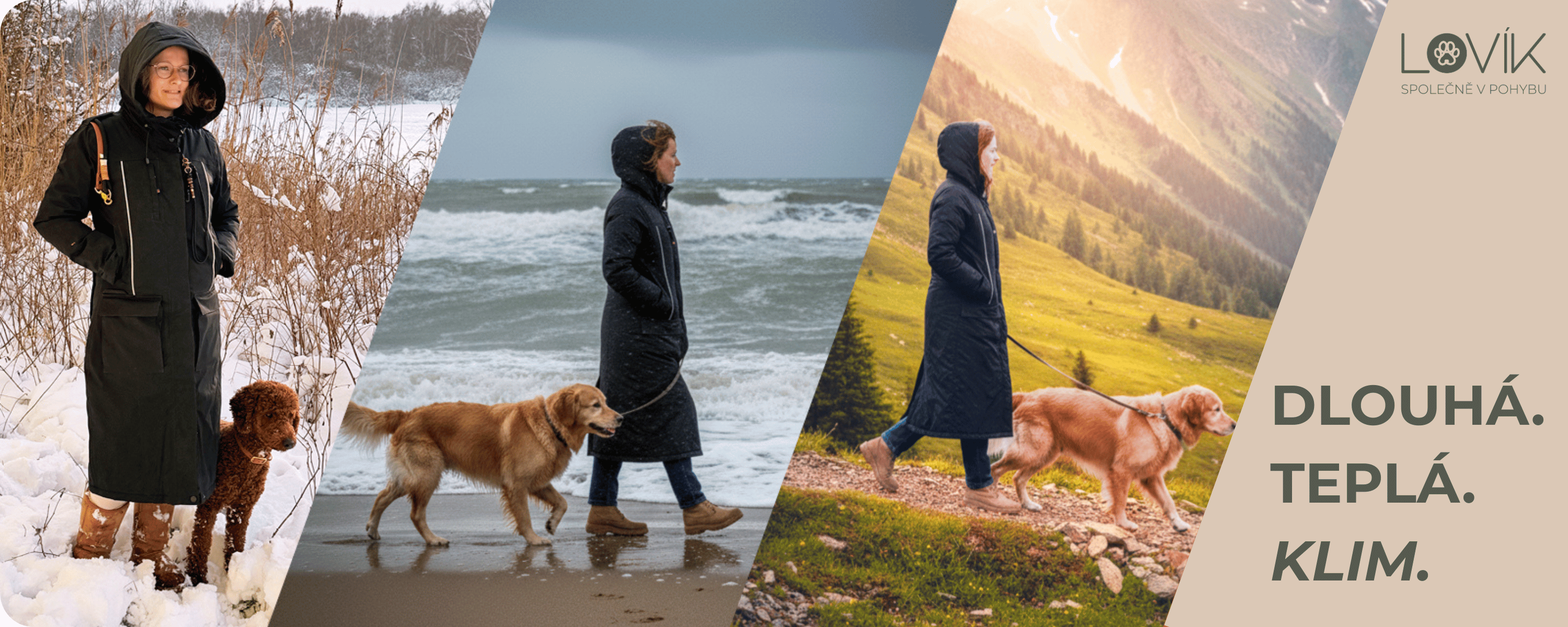 Dámský dlouhý kabát pro pejskaře Klim