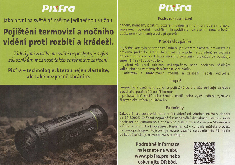 Poistenie termovízie a nočného videnia