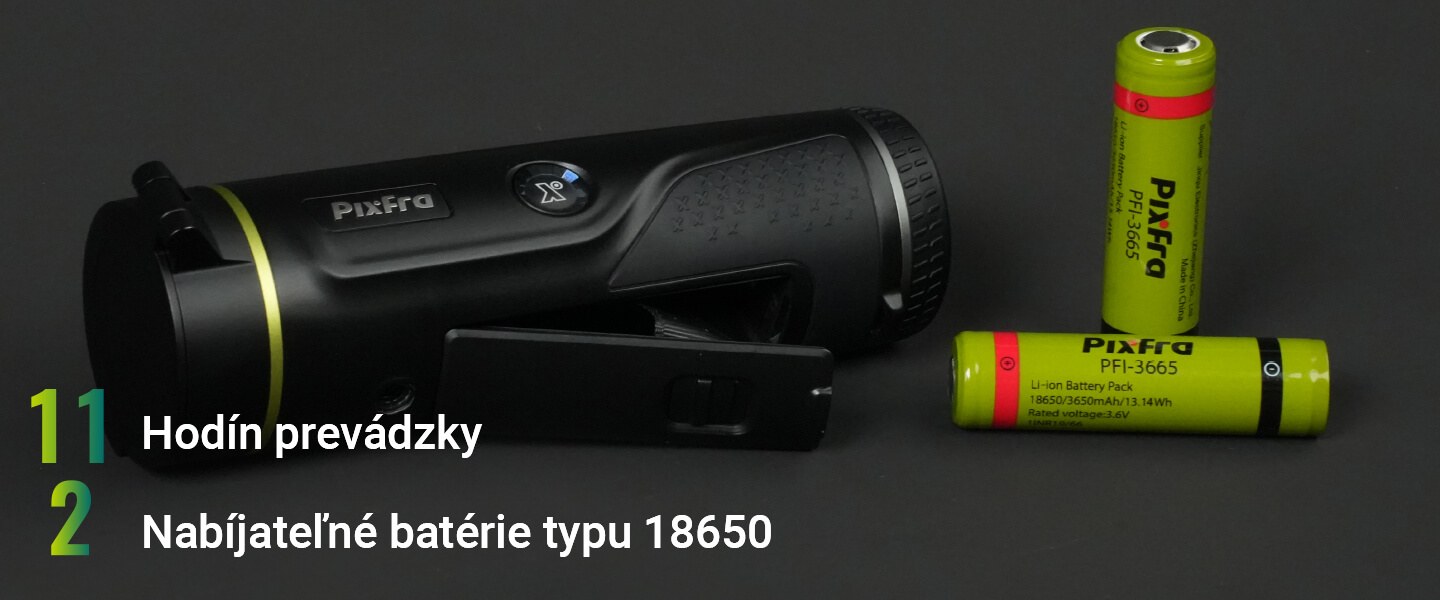 Dve batérie 18650, výdrž 11 hodín