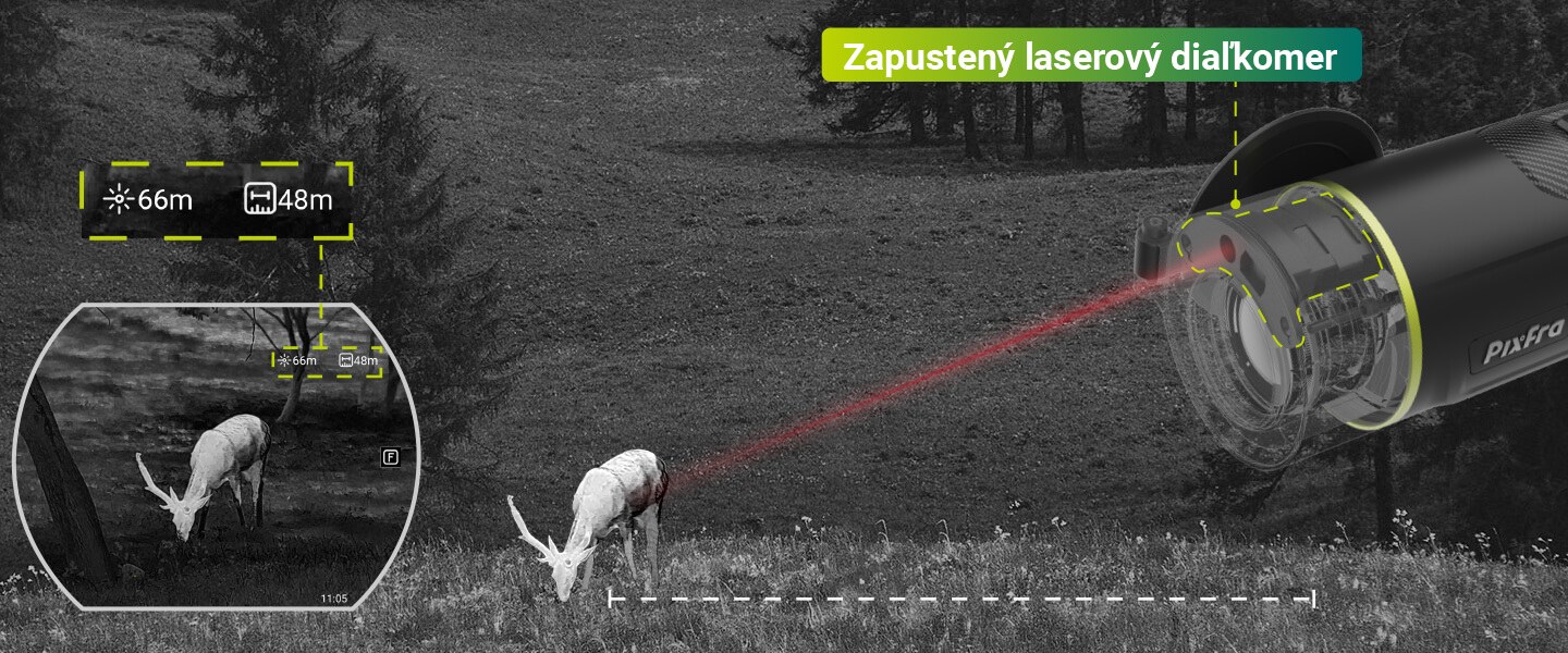 Zapustený laserový diaľkomer Mile 3 M625 LRF