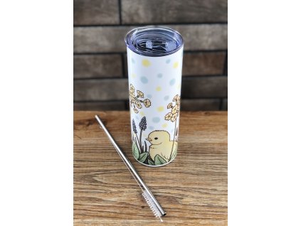Termohrnek „Jarní kuřátko“ – modřence a petrklíče