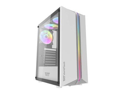 DarkFlash DK151 LED Počítačová skříň se 3 ventilátory bílá