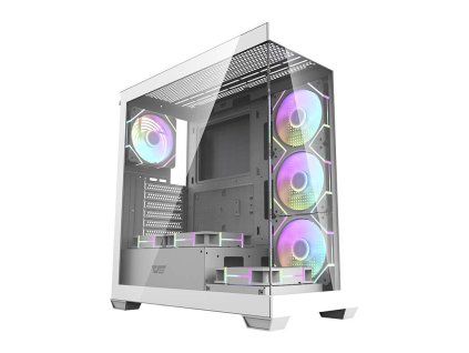 DarkFlash DS900 Počítačová skříň + 7 ventilátorů ARGB bílá