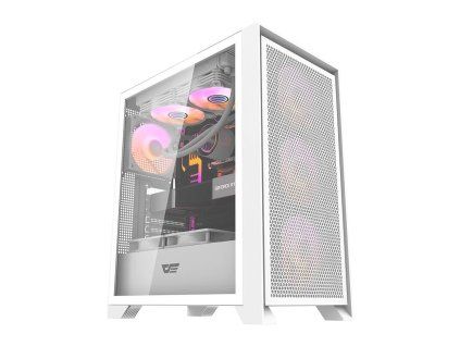 DarkFlash DRX70 MESH Počítačová skříň + 4 ventilátory RGB bílá