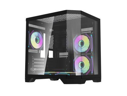 DarkFlash Darflash FT350 Počítačová skříň + 5 ventilátorů aRGB černá