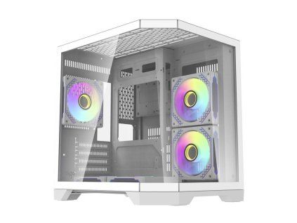 DarkFlash Darflash FT350 Počítačová skříň + 5 ventilátorů aRGB bílá