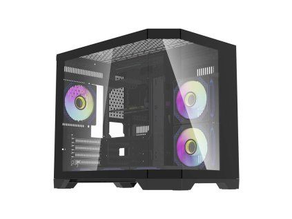 DarkFlash Darflash FT418 Počítačová skříň + 6 ventilátorů aRGB černá