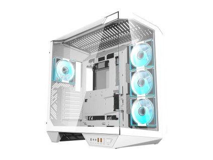 DarkFlash DY470 Počítačová skříň + 4 ventilátory bílá