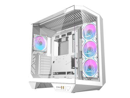 DarkFlash DY470 Počítačová skříň + 4 ventilátory + držák GPU bílá