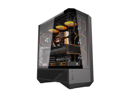 DarkFlash DY460 Počítačová skříň + 4 ventilátory ARGB černá