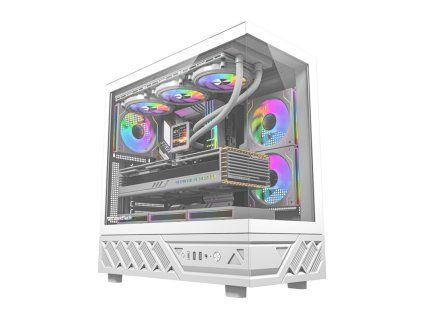 DarkFlash DS950 Počítačová skříň + 6 ventilátorů bílá