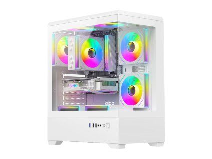 DarkFlash C365 Počítačová skříň + 5 ventilátorů bílá