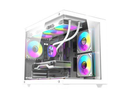 DarkFlash B275 PRO Počítačová skříň + 6 ventilátorů bílá