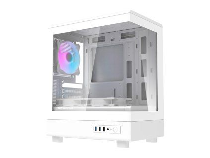 DarkFlash DB330M Počítačová skříň + 3 ventilátory bílá