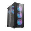 Počítačová skříň se 4 ventilátory, černá - DarkFlash DK352 Plus