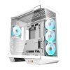 DarkFlash DY470 Počítačová skříň + 4 ventilátory bílá