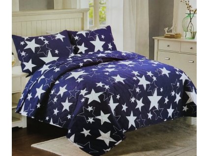 Přehoz na postel 200x240 - Modré hvězdy