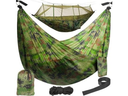eng pm Santiago Army Tourist Hammock 260x140cm Net 14578 3