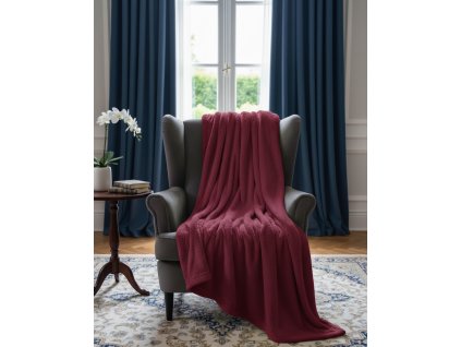 mikroplyšová deka warm bordo