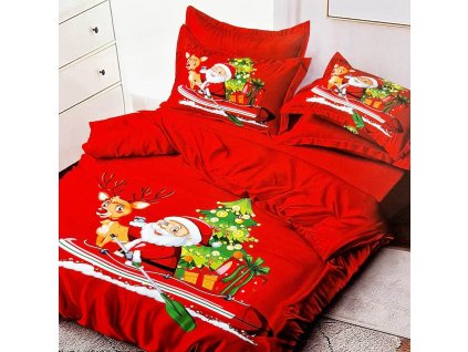Vánoční 3D povlečení - Santa na raftu